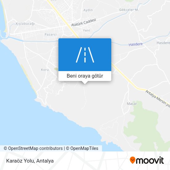 Karaöz Yolu harita