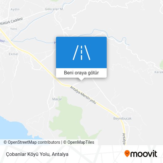 Çobanlar Köyü Yolu harita