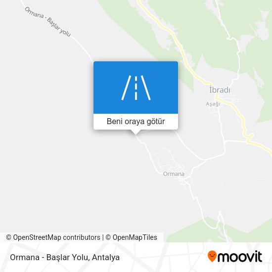 Ormana - Başlar Yolu harita