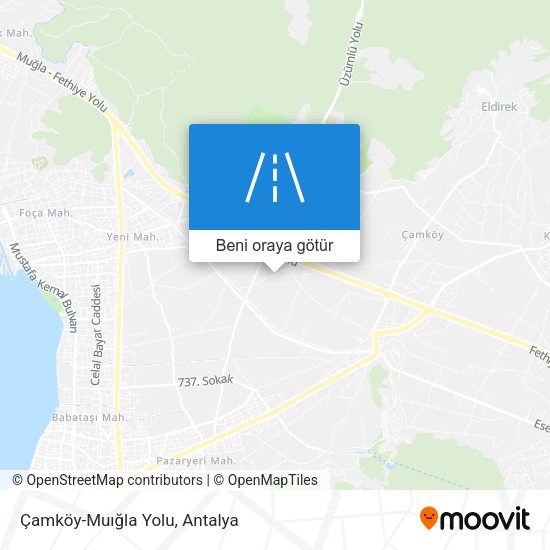 Çamköy-Muığla Yolu harita