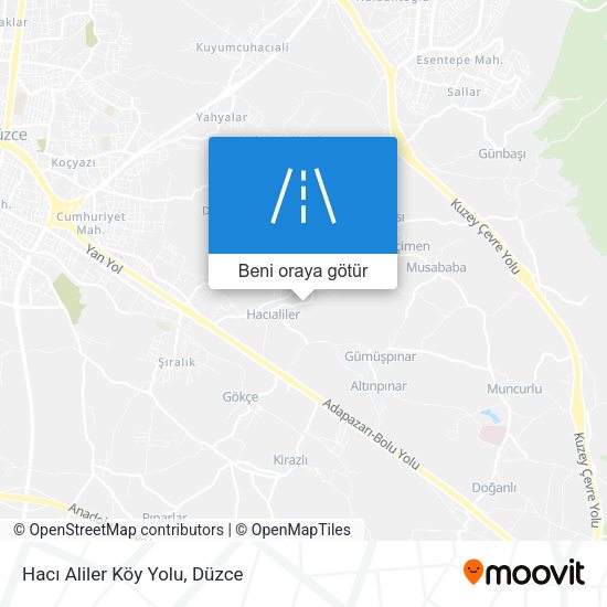 Hacı Aliler Köy Yolu harita