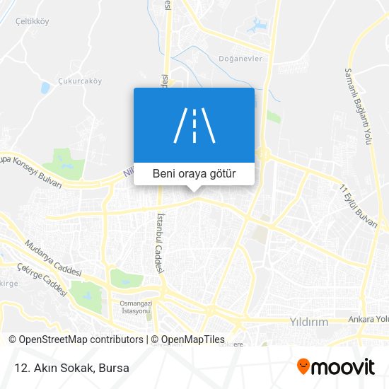 12. Akın Sokak harita