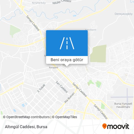 Altıngül Caddesi harita