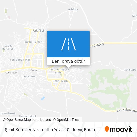 Şehit Komiser Nizamettin Yavlak Caddesi harita