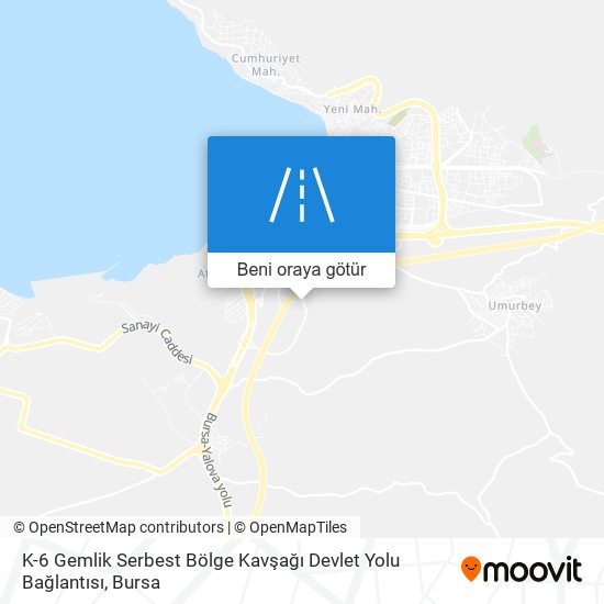 K-6 Gemlik Serbest Bölge Kavşağı Devlet Yolu Bağlantısı harita