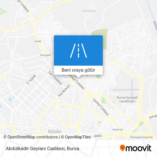 Abdülkadir Geylani Caddesi harita