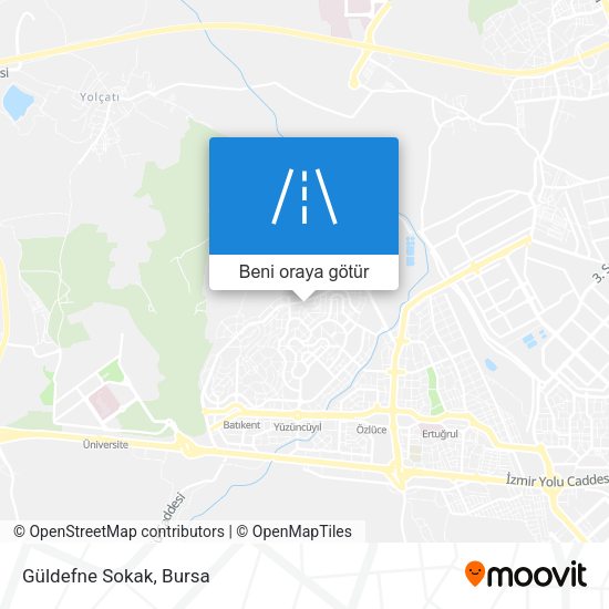 Güldefne Sokak harita