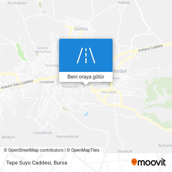 Tepe Suyu Caddesi harita