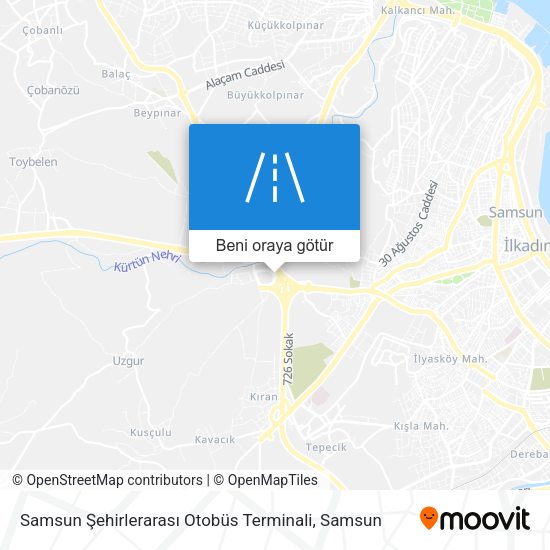 Samsun Şehirlerarası Otobüs Terminali harita