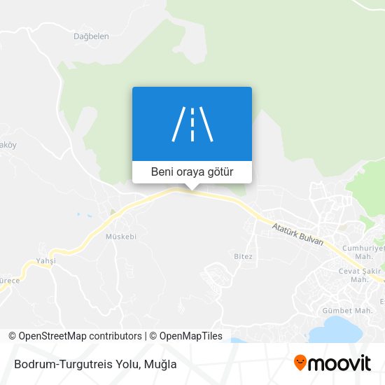 Bodrum-Turgutreis Yolu harita