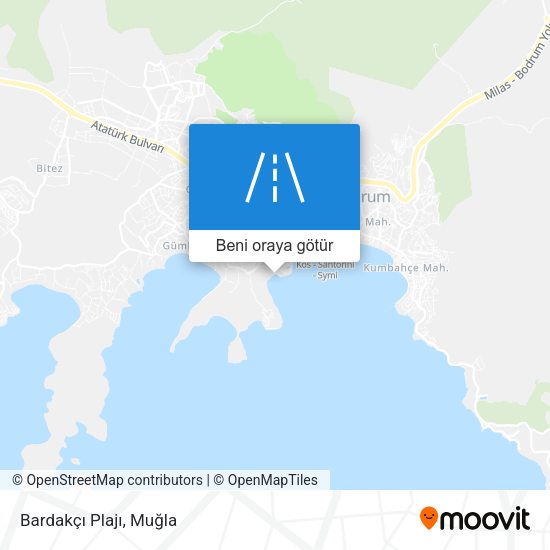 Bardakçı Plajı harita