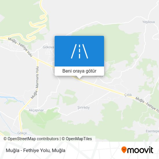 Muğla - Fethiye Yolu harita