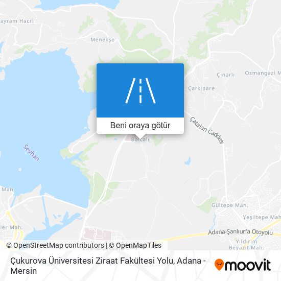 Çukurova Üniversitesi Ziraat Fakültesi Yolu harita