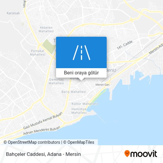Bahçeler Caddesi harita