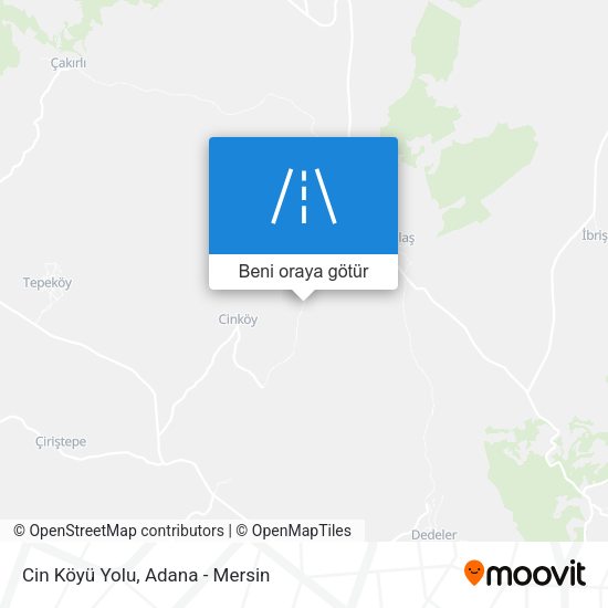 Cin Köyü Yolu harita