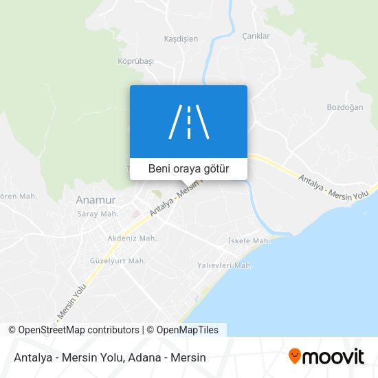 Antalya - Mersin Yolu harita