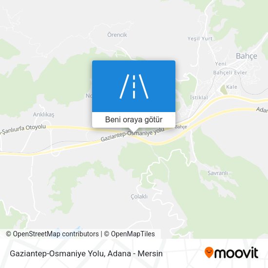 Gaziantep-Osmaniye Yolu harita