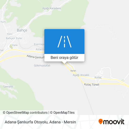 Adana-Şanlıurfa Otoyolu harita