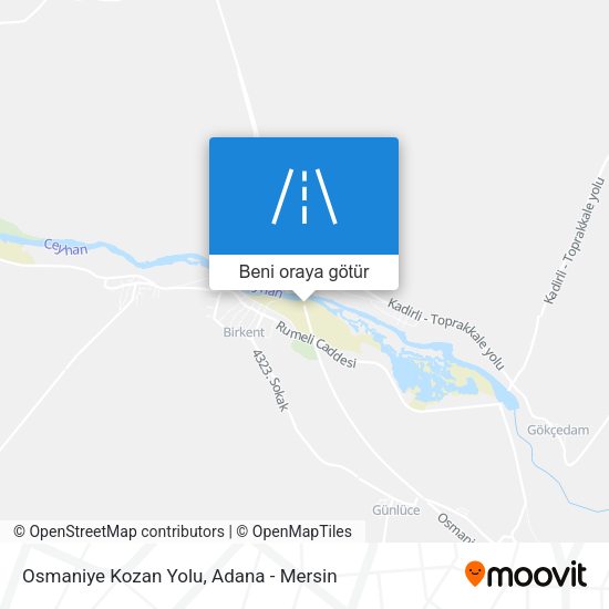 Osmaniye Kozan Yolu harita