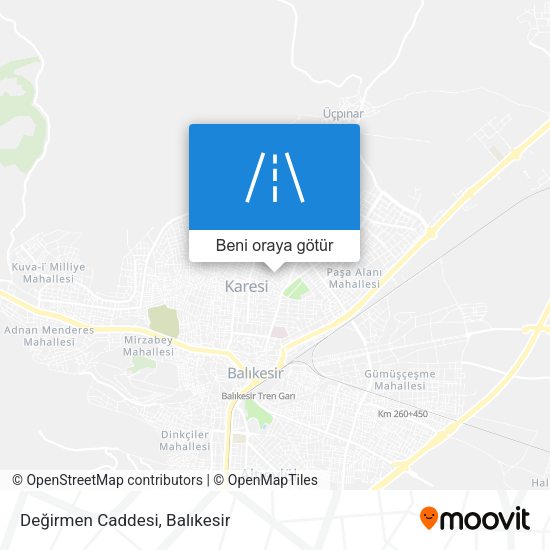 Değirmen Caddesi harita