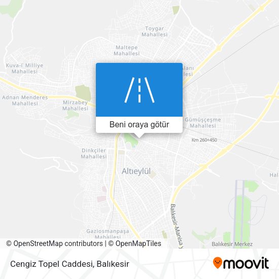 Cengiz Topel Caddesi harita