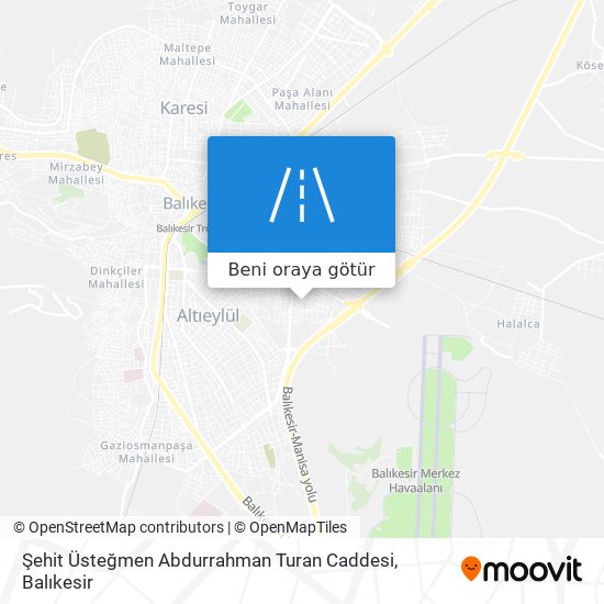 Şehit Üsteğmen Abdurrahman Turan Caddesi harita