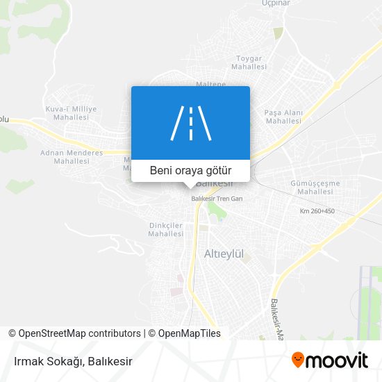 Irmak Sokağı harita