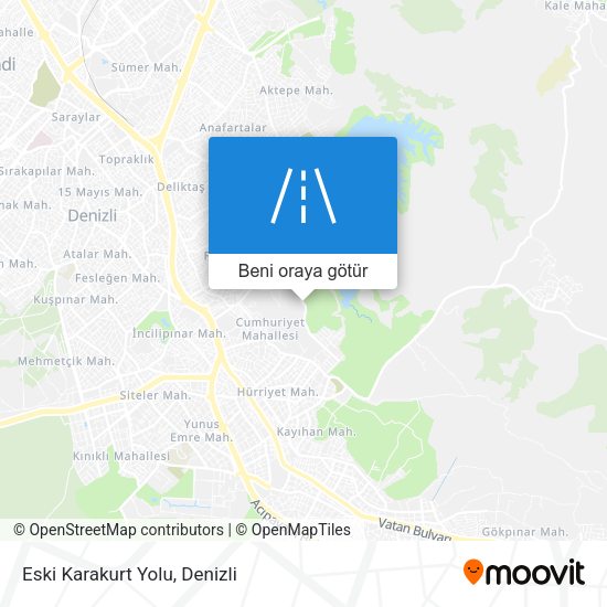 Eski Karakurt Yolu harita