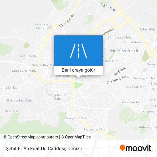 Şehit Er Ali Fuat Us Caddesi harita