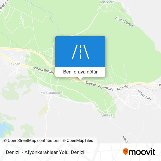 Denizli - Afyonkarahisar Yolu harita