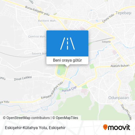 Eskişehir-Kütahya Yolu harita