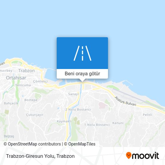 Trabzon-Giresun Yolu harita