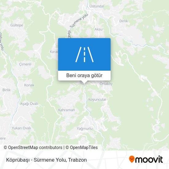 Köprübaşı - Sürmene Yolu harita
