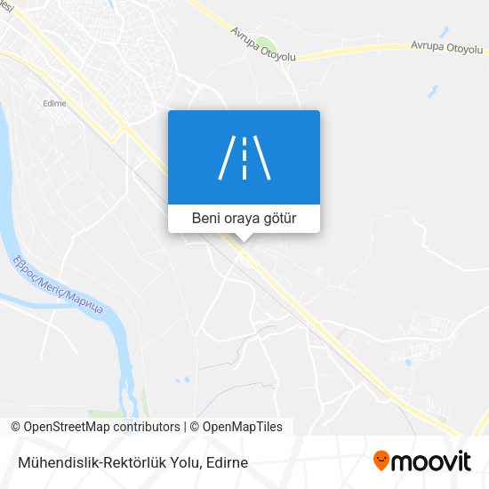 Mühendislik-Rektörlük Yolu harita