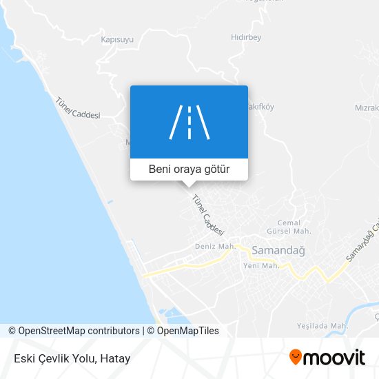 Eski Çevlik Yolu harita