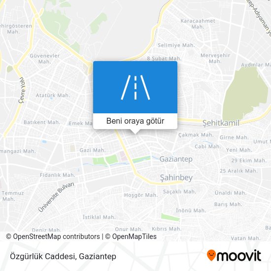 Özgürlük Caddesi harita