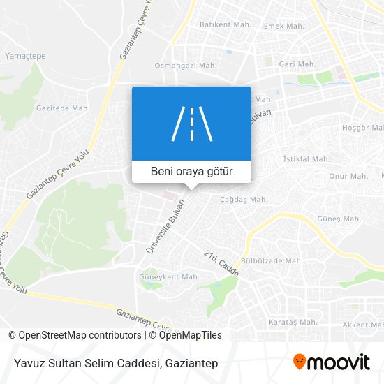 Yavuz Sultan Selim Caddesi harita