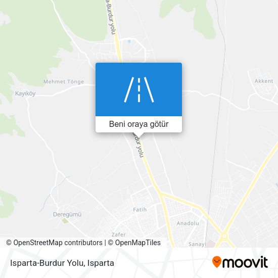 Isparta-Burdur Yolu harita