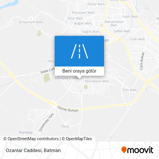 Ozanlar Caddesi harita