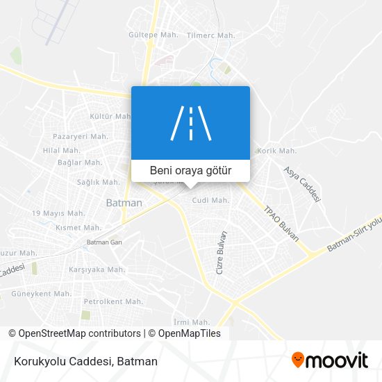 Korukyolu Caddesi harita
