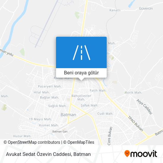 Avukat Sedat Özevin Caddesi harita