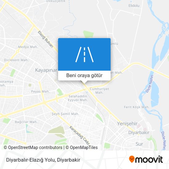 Diyarbalır-Elazığ Yolu harita
