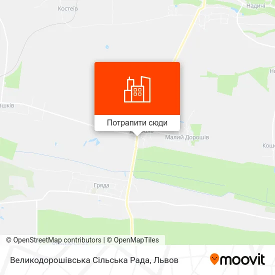 Карта Великодорошівська Сільська Рада