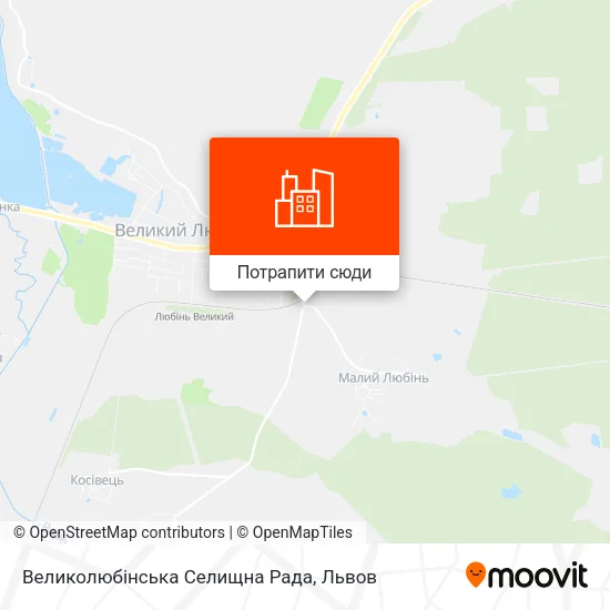 Карта Великолюбінська Селищна Рада