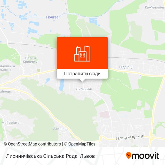 Карта Лисиничівська Сільська Рада