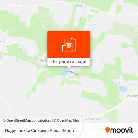Карта Надичівська Сільська Рада