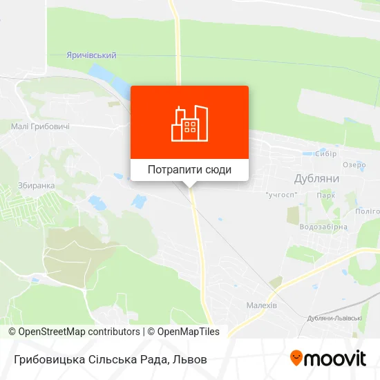 Карта Грибовицька Сільська Рада