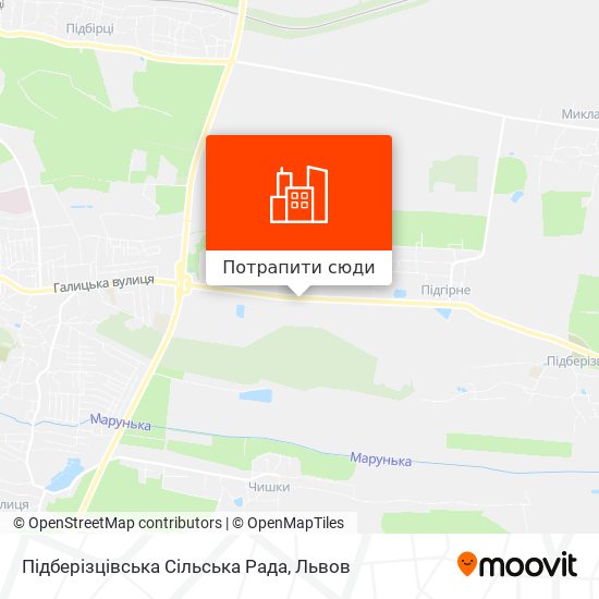 Карта Підберізцівська Сільська Рада