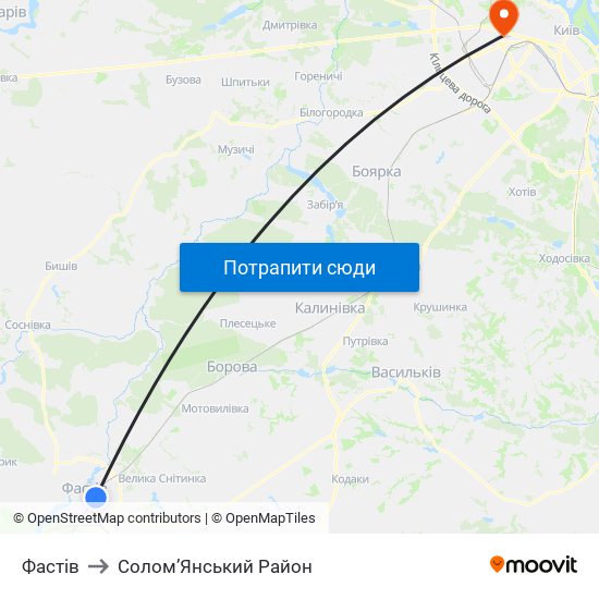 Фастів to Солом’Янський Район map