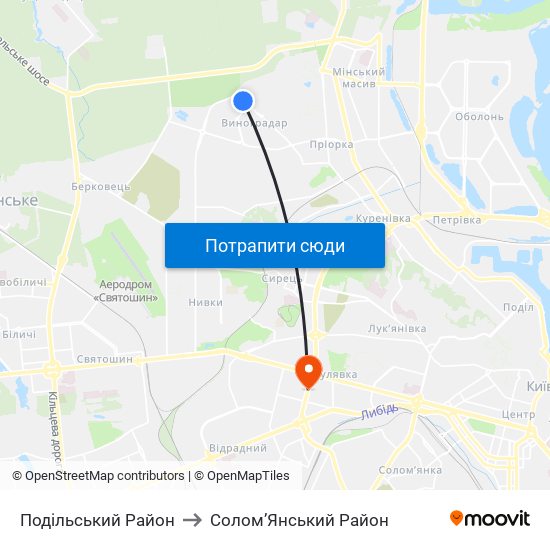 Подільський Район to Солом’Янський Район map